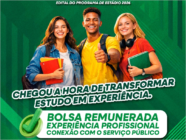 Município de Areial lança o Edital nº 001/2026 para concessão de Bolsas de Estágio